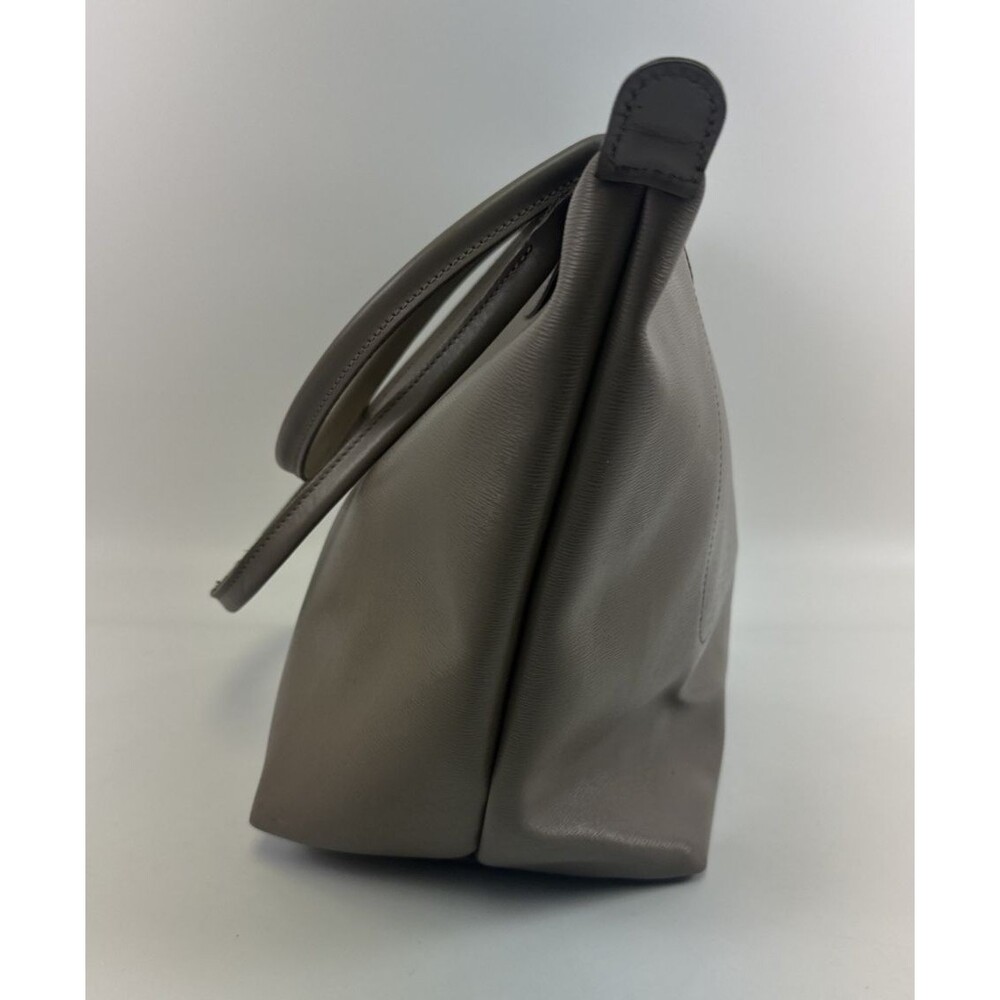 Longchamp Le Pliage City Tote Bag Taupe Leather Coated Canvas Zip Large Flap - Picture 6 of 16